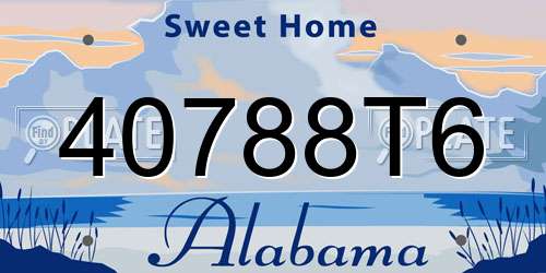 40788T6 Alabama License Plate