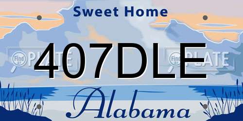 407DLE Alabama License Plate