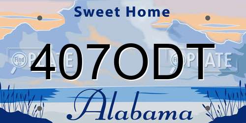 407ODT Alabama License Plate