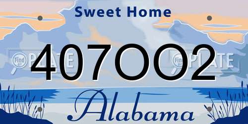 407OO2 Alabama License Plate