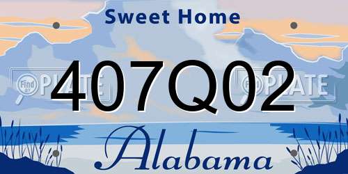 407Q02 Alabama License Plate