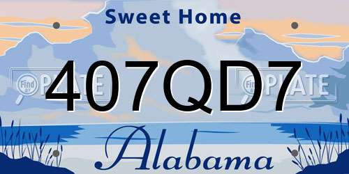 407QD7 Alabama License Plate
