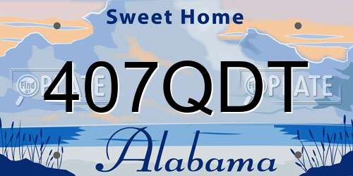 407QDT Alabama License Plate