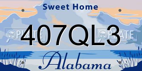 407QL3 Alabama License Plate