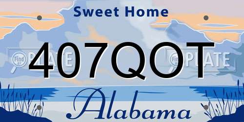 407QOT Alabama License Plate