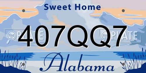 407QQ7 Alabama License Plate
