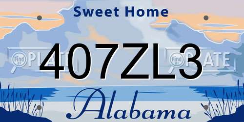407ZL3 Alabama License Plate