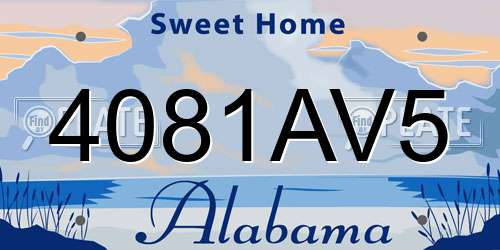 4081AV5 Alabama License Plate