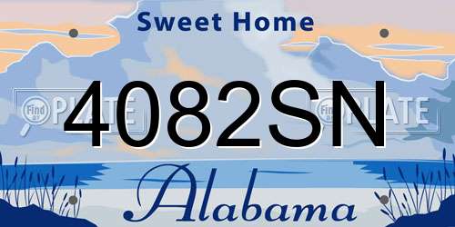 4082SN Alabama License Plate