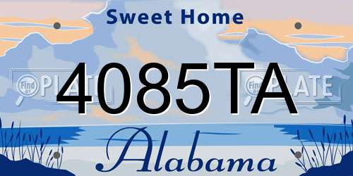 4085TA Alabama License Plate