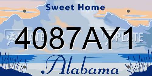 4087AY1 Alabama License Plate