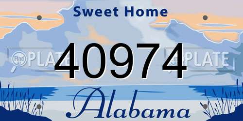40974 Alabama License Plate
