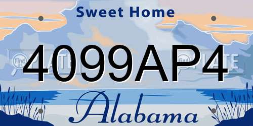 4099AP4 Alabama License Plate