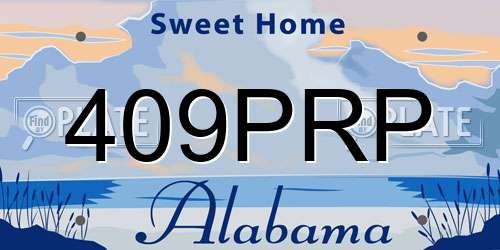 409PRP Alabama License Plate