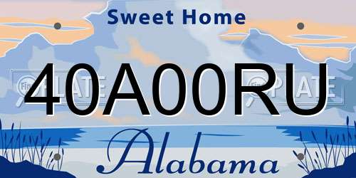 40A00RU Alabama License Plate