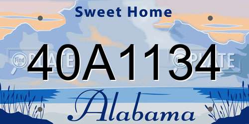 40A1134 Alabama License Plate