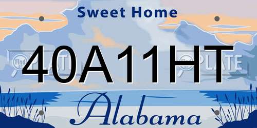40A11HT Alabama License Plate