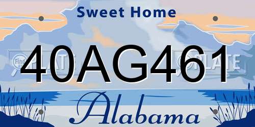 40AG461 Alabama License Plate