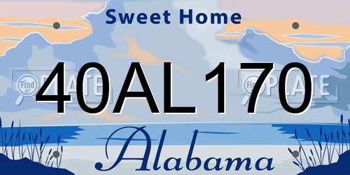 40AL170 Alabama License Plate