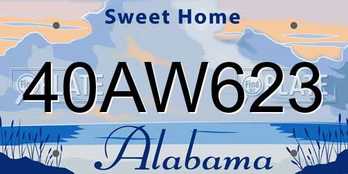 40AW623 Alabama License Plate