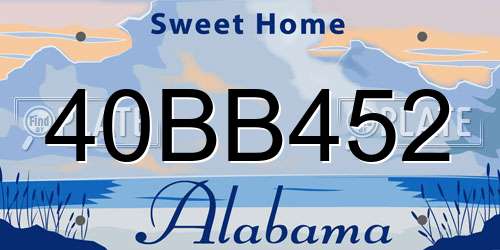 40BB452 Alabama License Plate