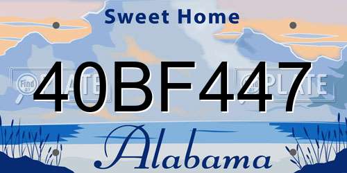 40BF447 Alabama License Plate