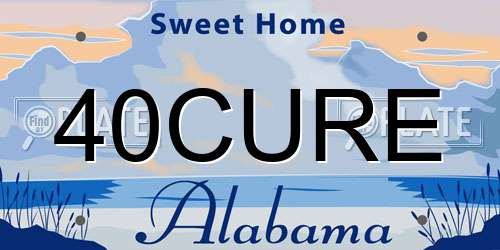 40CURE Alabama License Plate