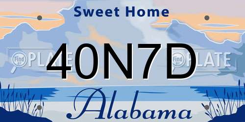 40N7D Alabama License Plate