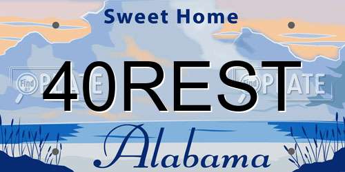 40REST Alabama License Plate