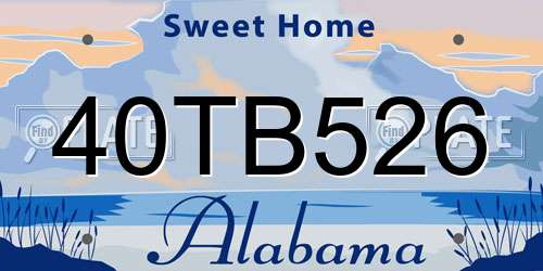 40TB526 Alabama License Plate