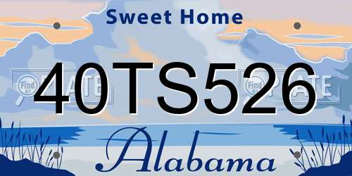 40TS526 Alabama License Plate