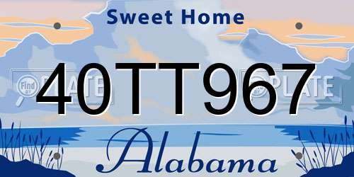 40TT967 Alabama License Plate