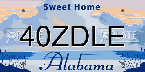 40ZDLE Alabama License Plate