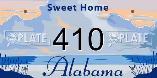 410 Alabama License Plate