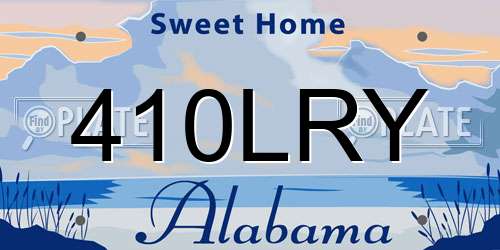 410LRY Alabama License Plate