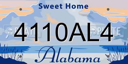 4110AL4 Alabama License Plate