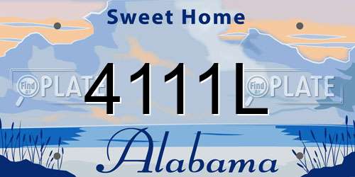 4111L Alabama License Plate