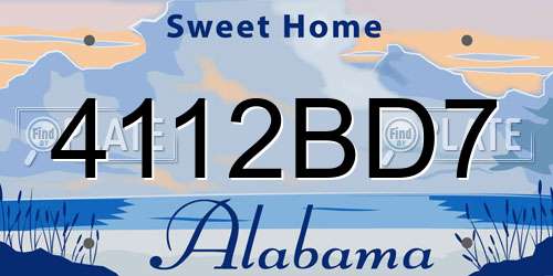4112BD7 Alabama License Plate