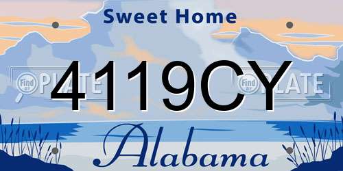 4119CY Alabama License Plate