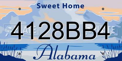 4128BB4 Alabama License Plate