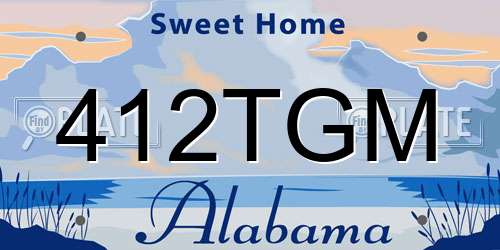 412TGM Alabama License Plate