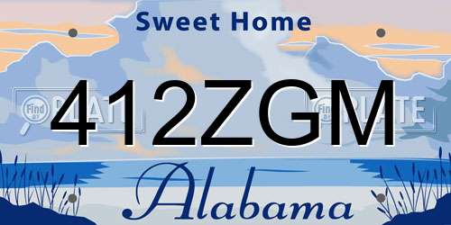 412ZGM Alabama License Plate