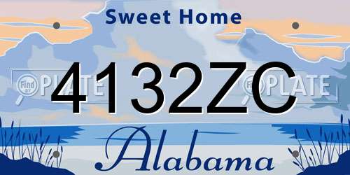 4132ZC Alabama License Plate