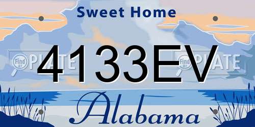 4133EV Alabama License Plate