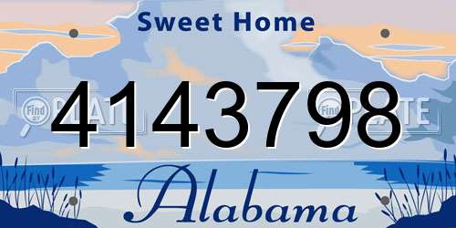 4143798 Alabama License Plate