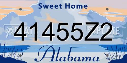41455Z2 Alabama License Plate