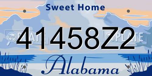 41458Z2 Alabama License Plate