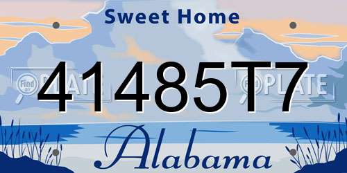 41485T7 Alabama License Plate
