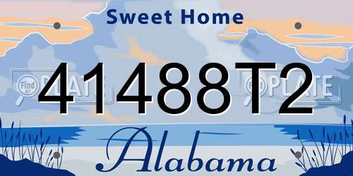 41488T2 Alabama License Plate