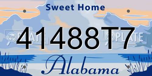 41488T7 Alabama License Plate